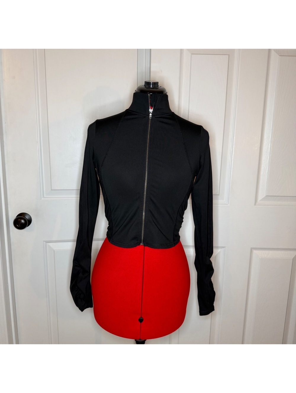 Hollister Gilly Hicks Recharge Activewear Full Zip Jacket Black Womens S Cinched
